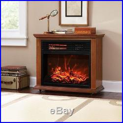 28 Electric 3d Flame Firebox Fireplace Embedded Insert Heater oak color cabinet