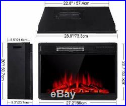 28 Electric Firebox Insert with Fan Heater and Glowing Logs for Fireplace