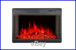 28 Electric Fireplace Embedded Insert Heater Adjustable Log Flame Remote CE CSA