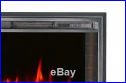 28 Electric Fireplace Embedded Insert Heater Adjustable Log Flame Remote CE CSA