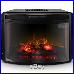 28 Electric Fireplace Insert Freestanding LED Heater Logs with Glass Widescreen