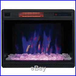 28 Electric Fireplace Insert Heater Glass Log 3Mode Multi Flame Remote Control