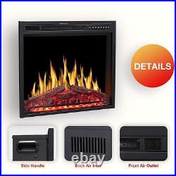 28 Electric Fireplace Insert Heaters Adjuatble Flame Color with Remote 750/1500W