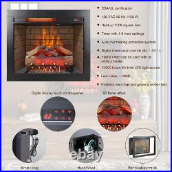 28 Electric Fireplace Insert Touch Panel Heater withOverheat Protection /Trim Kit