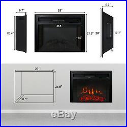 28 Embedded Electric Fireplace Wall Mount Heater Flame Insert with Remote Control