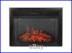 28'' Embedded Insert Free Stand Fireplace Heater Box Log Wood Flame Remote Glass