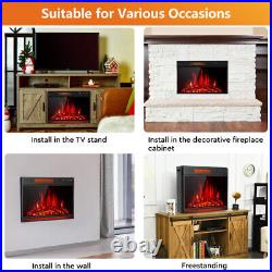 28 Fireplace Electric Insert Heater Freestanding Tempered Glass Flame With Remote