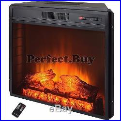 28 Freestanding Insert Tempered Glass Electric Fireplace Heater Stove with Remote