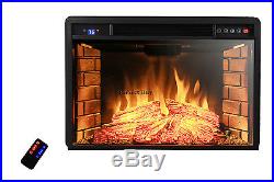28 Insert Free Standing Electric Fireplace Firebox Heater 3D Flame Logs Remote