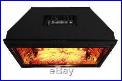 28 Insert Free Standing Electric Fireplace Firebox Heater 3D Flame Logs Remote