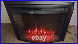 28 in Cozy Warmth Indoor Electric Fireplace Insert Black by Sunnydaze