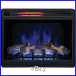 28inch3D Electric Fireplace Insert Heater Glass Log Flame With Remote Control CE