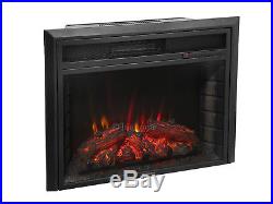 28x22 Electric Fireplace Adjustable Flame Insert Embedded Heater WithRemote 1500W