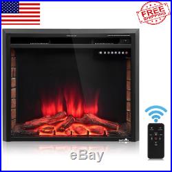 30Fireplace Electric Embedded Insert Heater Glass Log Flame With Remote control