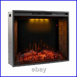 30Modern Electric Fireplace Recessed insert Or Wall Mounted Heater Flame Remote
