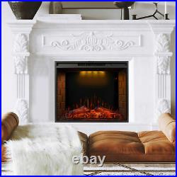 30Modern Electric Fireplace Recessed insert Or Wall Mounted Heater Flame Remote
