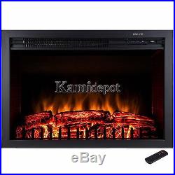 30 1500W Adjustable Tempered Glass Freestanding Logs Insert Electric Fireplace