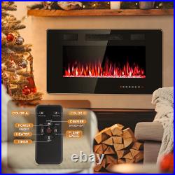 30 1500W Electric Fireplace, Recessed Wall Mounted Fireplace Insert, Linear Fir