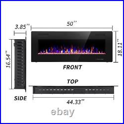 30'' 36'' 42'' 50'' 60'' 68'' Electric Fireplace Wall Mounted Recessed Heater