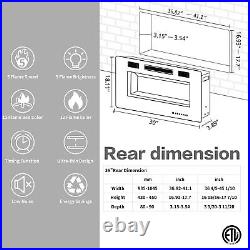 30''- 68'' Electric Fireplace Wall Mounted Recessed Heater Inset Heater Electric