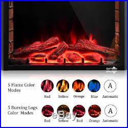 30'' 750W-1500W Fireplace Electric Embedded Insert Heater Glass Log Flame Remote