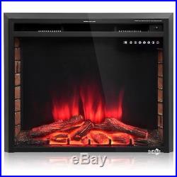 30 750/1500W Embedded Fireplace Electric Insert Heater Log Flame Remote Control