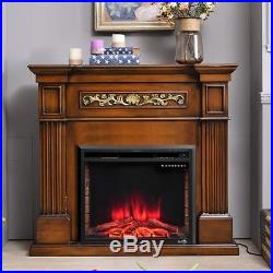 30 750/1500W Embedded Fireplace Electric Insert Heater Log Flame Remote Control
