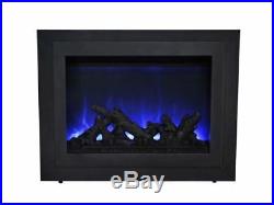 30 Deep Insert Electric Fireplace withBlack Steel Surround and Overlay
