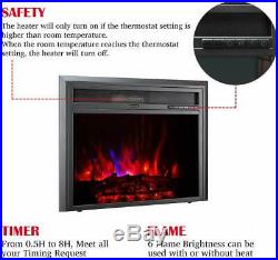 30 Electric Fireplace Insert Stove Heater Automatic Shut Off 750W-1500W Remote