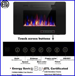 30''Electric Fireplace insert, Recessed&Wall-Mounted heater, Room Decor, remote