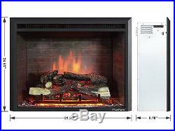 30 Inch Western Electric Fireplace Insert with Remote Control, 750/1500W, Black