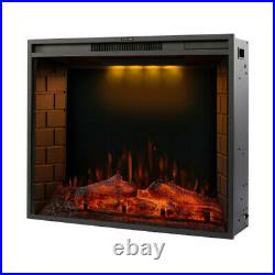 30'' Recessed / Wall Mount Fireplace Electric Insert Heater Multicolor Top Light