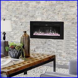 30 Recessed Wall Mounted Electric Fireplace Insert Heater Remote LED FlameSleo