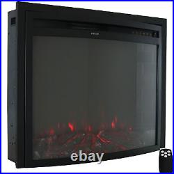 30 in Cozy Warmth Indoor Electric Fireplace Insert Black by Sunnydaze