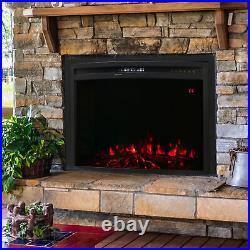 30 in Cozy Warmth Indoor Electric Fireplace Insert Black by Sunnydaze