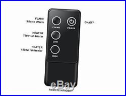 30 western electric fireplace insert with remote control, 750/1500w, black