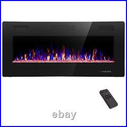 30in Electric Fireplace Wall-Mounted & Recessed Fireplace, Inset Heater Electric