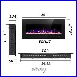 30in Electric Fireplace Wall-Mounted & Recessed Fireplace, Inset Heater Electric