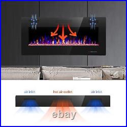 30in Electric Fireplace Wall-Mounted & Recessed Fireplace, Inset Heater Electric