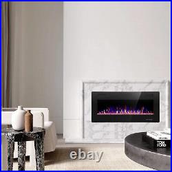 30in Electric Fireplace Wall-Mounted & Recessed Fireplace, Inset Heater Electric