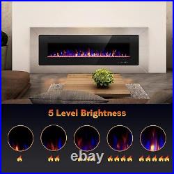 30in Electric Fireplace Wall-Mounted & Recessed Fireplace, Inset Heater Electric