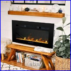 30inch Electric Fireplace Insert Wall Mounted Electric Heater Touch Screen 1500W
