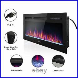 31Inches Electric Fireplace Insert with Remote Control, Adjustable Flame