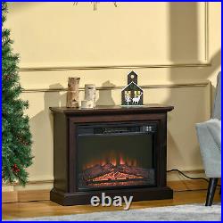 31 Electric Fireplace Mantel Realistic Log Heater Insert with Remote, 1400W, Brown