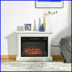 31 Electric Fireplace Mantel Realistic Log Heater Insert with Remote, 1400W, White