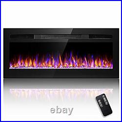 31 Electric Heater Recessed or Wall Mounted Fireplace Insert w 12 Flame Colors