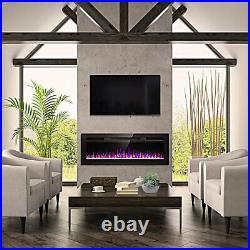 31 Electric Heater Recessed or Wall Mounted Fireplace Insert w 12 Flame Colors