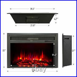 32 1500W Electric Fireplace Heater Recessed Insert 6 Flame Effects w Thermostat