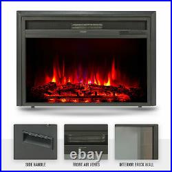 32 1500W Electric Fireplace Heater Recessed Insert 6 Flame Effects w Thermostat
