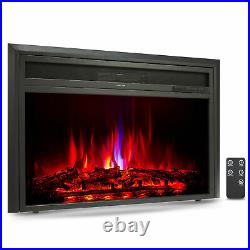 32 1500W Recessed Electric Fireplace Heater Insert w Remote Control for Bedroom